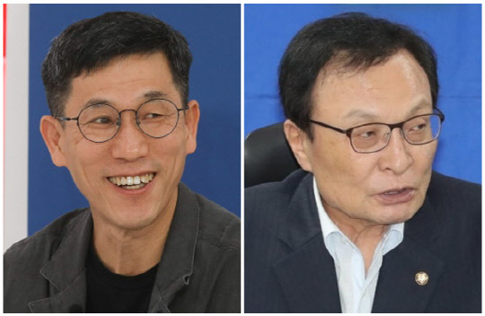 진중권(왼쪽) 전 동양대학교 교수와 이해찬 전 더불어민주당 대표. 연합뉴스